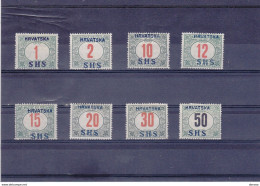 YOUGOSLAVIE 1919 TAXE Yvert 1-8 NEUF* MH Cote : 210 Euros - Unused Stamps