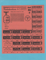 REICHSBROTKARTE A FÜR JUGENDLICHE VON 10 BIS 20 JAHREN. JGD 66 II. - 1940-1944 Ocupación Alemana