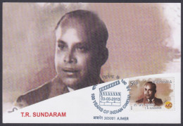 Inde India 2013 Maximum Max Card T.R. Sundaram, Malayalam Director, Producer, Actor, Bollywood Indian Hindi Cinema, Film - Cartas & Documentos