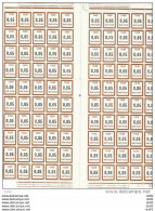 FRANCE TIMBRES FICTIFS FEUILLE COMPLETE TAXE N° FT 25 - Finti
