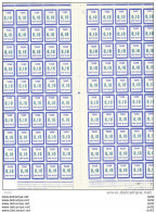 FRANCE TIMBRES FICTIFS FEUILLE COMPLETE TAXE N° FT 18 - Fictifs