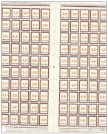 FRANCE TIMBRES FICTIFS FEUILLE COMPLETE TIMBRES USAGE COURANT N° F 189 - Phantomausgaben