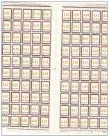 FRANCE TIMBRES FICTIFS FEUILLE COMPLETE TIMBRES USAGE COURANT N° F 190 - Phantomausgaben