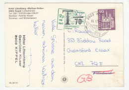 Switzerland Hotel Lötschberg "Walliser-Keller" Postcard Posted 1975 - Taxed Postage Due B240510 - Impuestos