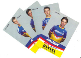 Cycling Ciclismo Cyclisme Vélo 4 Cartes Equipe Cycliste Raleign Banana 1987 - Wielrennen