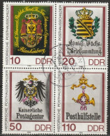 DDR 1990 MiNr.3306 - 3309 4er Block O Gestempelt Historische Posthausschilder ( 885 ) - Used Stamps