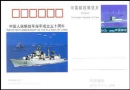 China JP Stamped Postcard,JP76 1999 50th Anniversary Of The Founding Of The People's Liberation Army Navy Of China - Postkaarten