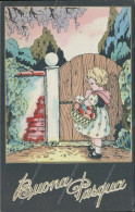 Cs408 Cartolina Augurale Buona Pasqua  Bambini Children Illustratore Artist - Altri & Non Classificati
