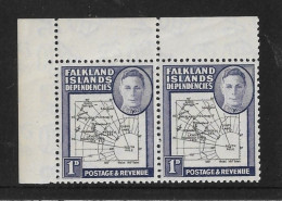 FALKLAND IS DEPS 1946 1d In UNMOUNTED MINT MARGINAL PAIR - 1 STAMP HAS ''MISSING 'I' IN SHETLAND ISLANDS'' VARIETY - Islas Malvinas