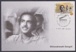 Inde India 2013 Maximum Max Card Dhirendranath Ganguly, Director, Actor, Bengali, Bollywood Indian Hindi Cinema, Film - Storia Postale