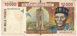 W.A.S. BENIN     P214Bc 10000 FRANCS (19)95 1995  Signature 27   AVF - États D'Afrique De L'Ouest
