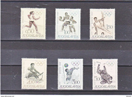 YOUGOSLAVIE 1968 JEUX OLYMPIQUES DE MEXICO Yvert  1183-1188, Michel 1290-1295 NEUF** MNH Cote Yv 15 Euros - Unused Stamps