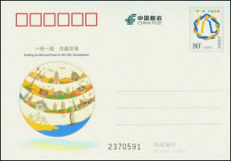 China JP Stamped Postcard,JP225 2017 The Belt And Road Win-win Development - Cartoline Postali