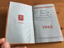 Agenda Soldat Allemand 1942 Nominatif Paris - Altri & Non Classificati