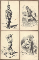 LOT 5 CPA MILITARIA - TB DESSIN ILLUSTRATION GUERRE 14 18 Divers Attitudes - Edition D'Art Guerrier A. LE PRINCE - Régiments