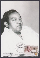 Inde India 2013 Maximum Max Card Kannadasan, Tamil, Poet, Lyricist, Actor, Writer, Bollywood Indian Hindi Cinema, Film - Brieven En Documenten