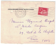 Paris - Chambre Des Députés - Entête Et Cachet Chambre Des Députés - Lettre Pour Paris - 8 Juillet 1937 - Postal Rates