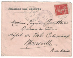 Paris - Chambre Des Députés - Entête Et Cachet Chambre Des Députés - Cachet Dépôt Des Isolés Coloniaux - 1916 - Tarifs Postaux