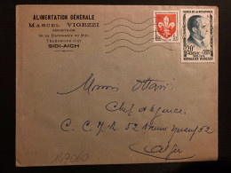 LETTRE ALIMENTATION GENERALE MARCEL VIGEZZI TP MEDERIC VEDY 20F + LILLE 5F OBL.MEC.5-7 1959 SIDI-AICH BOUGIE - 1921-1960: Moderne