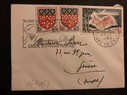 LETTRE MIGNONNETTE Pour La SUISSE TP COTE D'AZUR VAROISE 0,50 + AMIENS 0,05 X2 OBL.MEC.23-1 1965 PARIS GARE DE L'EST - 1961-....