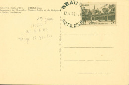 CP Beaune Hôtel Dieu YT N°499 Maxi CAD 1er Premier Jour FDC Beaune Cote D'or 17 5 41 - ....-1949