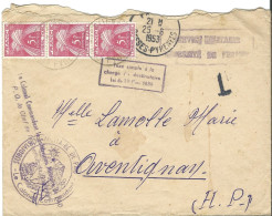 FRANCE 3 Timbres "taxe" YT N°85 Malgré Franchise Militaire Sur Enveloppe De 1953 - Cartas & Documentos