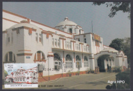 Inde India 2013 Maximum Max Card Agra H.P.O, Post Office Building, Heritage, Architecture, Postal Service - Covers & Documents