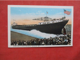 Launching A Large Freighter Superior Wis.Ref 6409 - Steamers