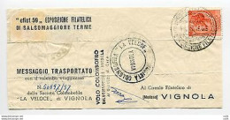 Piccionigramma "EFIST '59 - Messaggio Trasportato Con Colombo Viaggiatore - Posta Aerea