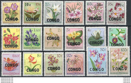 1960 Congo Flowers 18v. MNH Yvert N. 382/399 - Otros & Sin Clasificación