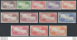 1954 Nepal Cartina 12v. MNH Yvert N. 61/72 - Népal