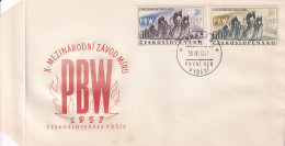 FDC 1957 CHECOSLOVAQUIA - Cycling