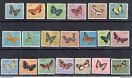 1953 Mozambico, Farfalle - Yvert N. 419-38 - 20 Valori - MNH** - Vlinders