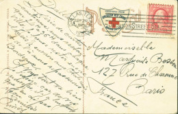 Guerre 14 Etats-Unis Mission Militaire Française Aux USA ? Vignette American Red Cross CAD Dallas Texas 1918 - Cartas & Documentos