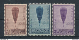 1932 Belgio - Professor Piccard - Pallone Aerostatico - Esperimenti - Yvert N. 353/55 - MH* - Altri & Non Classificati