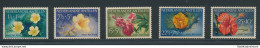 1955 Antille Olandesi - Fiori Diversi - Catalogo Yvert N. 236/40 - 5 Valori - MNH** - Autres & Non Classés