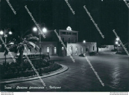 Bf588 Cartolina Trani Stazione Ferroviaria Notturno Provincia Di Bari - Bari