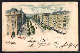 Lithographie Wien, Ortsansicht Am Schottenring  - Sonstige & Ohne Zuordnung