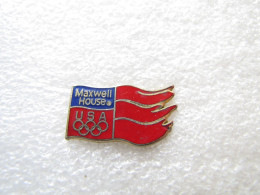 PIN'S    JEUX OLYMPIQUES  USA  MAXWELL HOUSE  CAFÉ Email Grand Feu - Andere & Zonder Classificatie