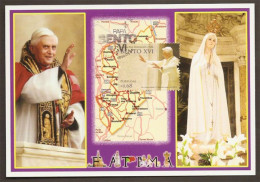 Portugal Souvenir Visite Benoit XVI 2010 Cachet Premier Jour Fatima Pope Benedict XVI 2010 Visit Souvenir Postcard - Cartoline Maximum