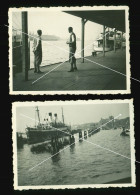 2x Orig. Foto 1933 Hafen St. Pauli Landungsbrücken Schiff Dampfer Deutschland ? Von Capolonio (Braune Messe) Aus Gesehen - Barcos