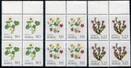 NORWAY 1979 Christmas: Mountain Flora Blocks Of 4 MNH / **.  Michel 806-08 - Neufs