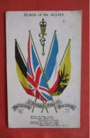 WW1 - Flags Of The Allies (Belgium, Great Britain, France And Russia)     Ref 6409 - Patriottisch