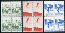 NORWAY 1979 Ski Jumping Blocks Of 4 MNH / **.  Michel 790-92 - Ongebruikt