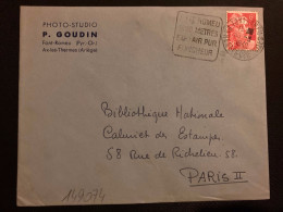 LETTRE PHOTO STUDIO P GOUDIN TP M DE GANDON 6F OBL. DAGUIN 30-9 1948 FONT ROMEU (66) - Mechanical Postmarks (Other)