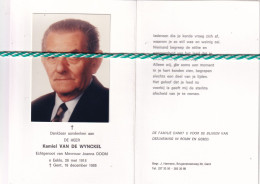 Kamiel Van De Wynckel-Doom, Eeklo 1914, Gent 1995. Foto - Todesanzeige