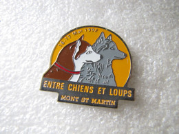 PIN'S   ANIMAUX   ENTRE CHIENS ET LOUP    MONT SAINT MARTIN - Tiere