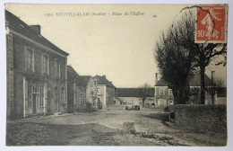 CPA 72 NEUVILLALAIS - Place De L'église - Andere & Zonder Classificatie