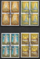 Portugal 1967 Notre Dame De Fatima 50 Ans 50 Years Our Lady Of Fatima X 4 Cachet Premier Jour Coimbra - Used Stamps