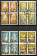 Portugal 1967 Notre Dame De Fatima 50 Ans 50 Years Our Lady Of Fatima X 4 Cachet Premier Jour Leiria - Usado